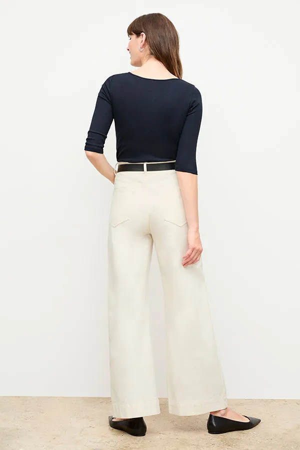 Milo Wide-Leg Jean - Eco Better Than Denim :: Bright Ivory