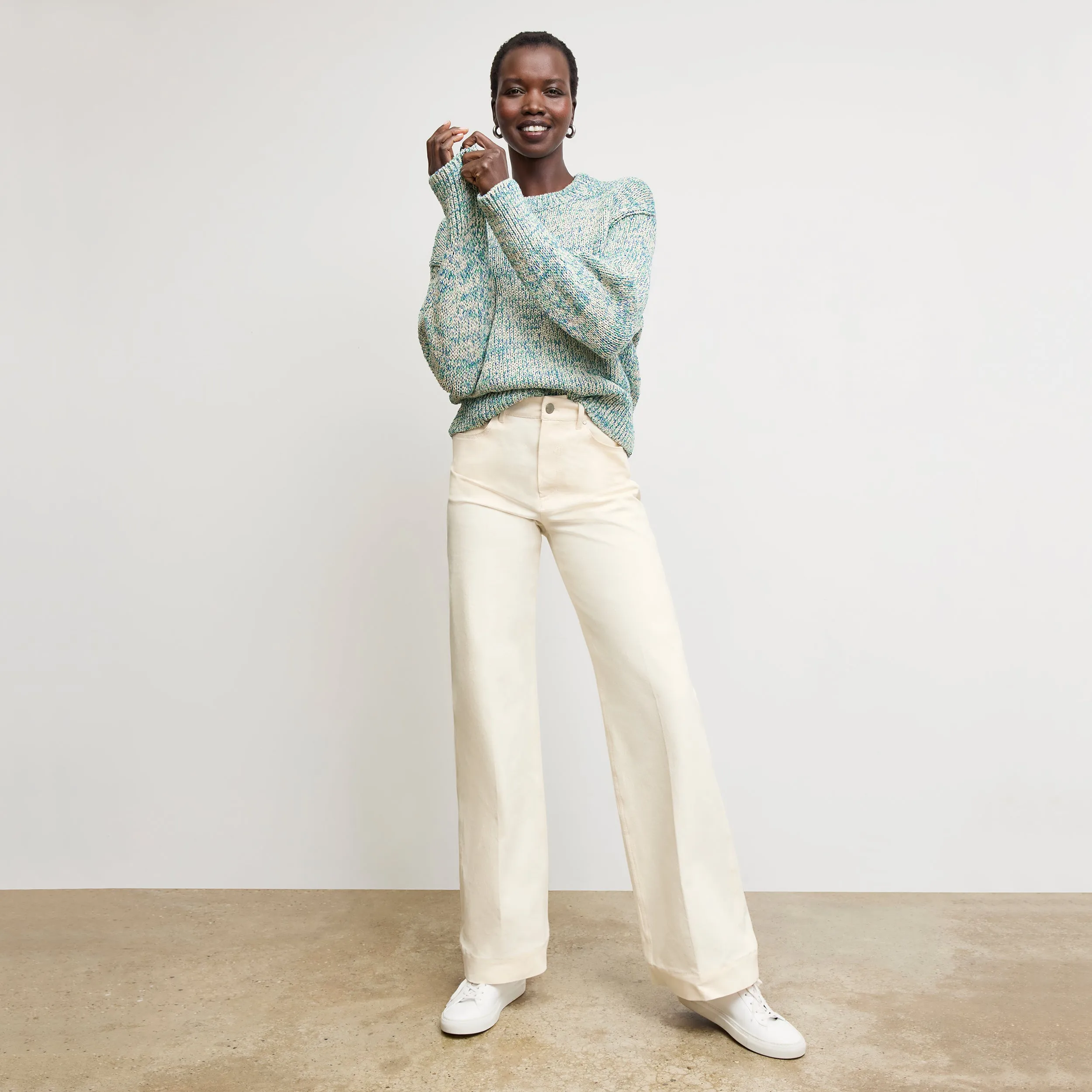 Milo Wide-Leg Jean - Eco Better Than Denim :: Bright Ivory