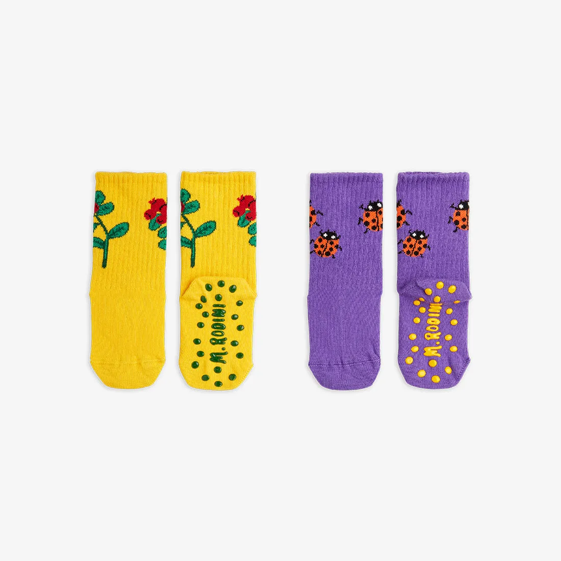 Mini Rodini | Lingon Berries 2-p�ack non slip �socks