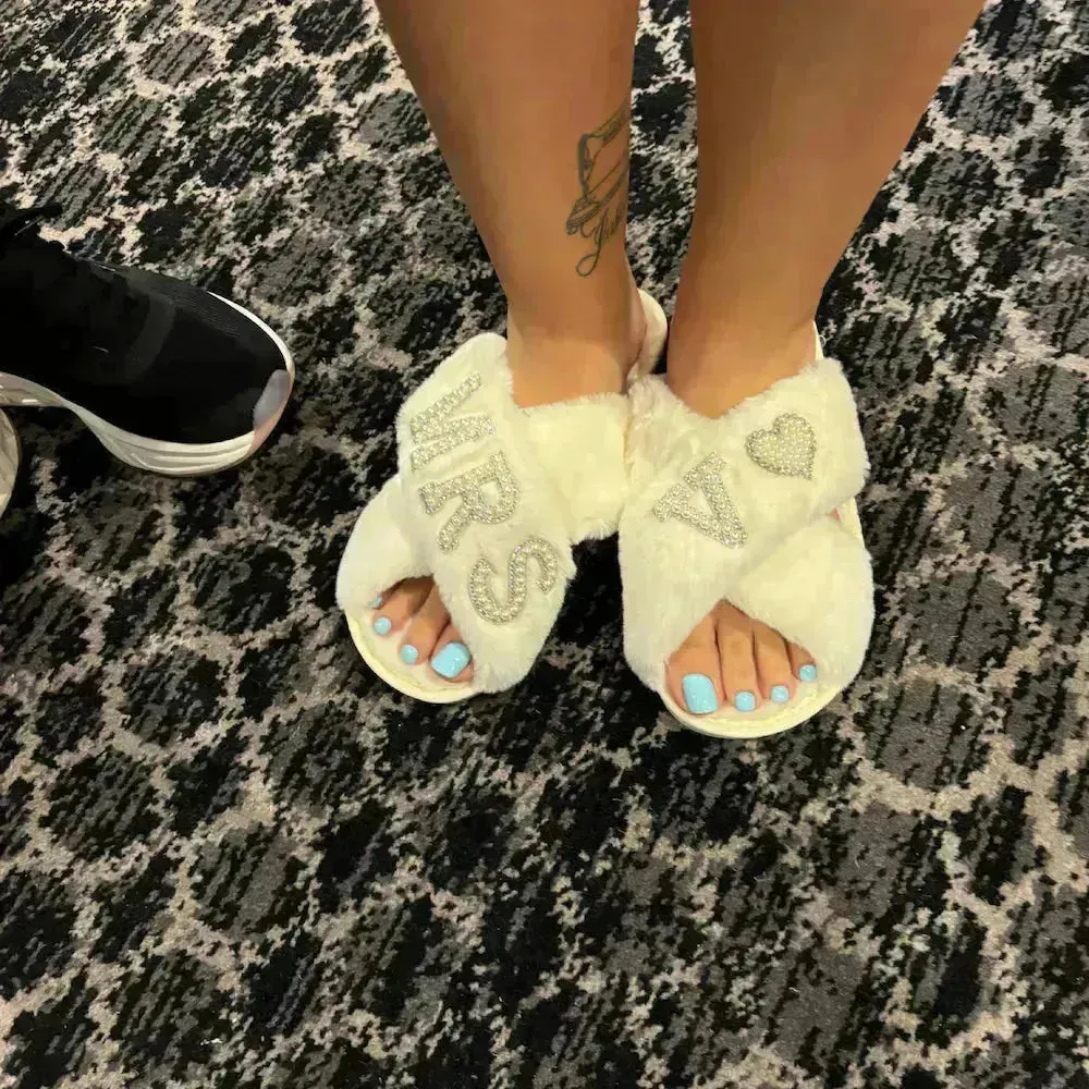 Mrs. Heart Customised Letter Plush Sandals
