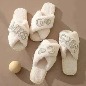 Mrs. Heart Customised Letter Plush Sandals