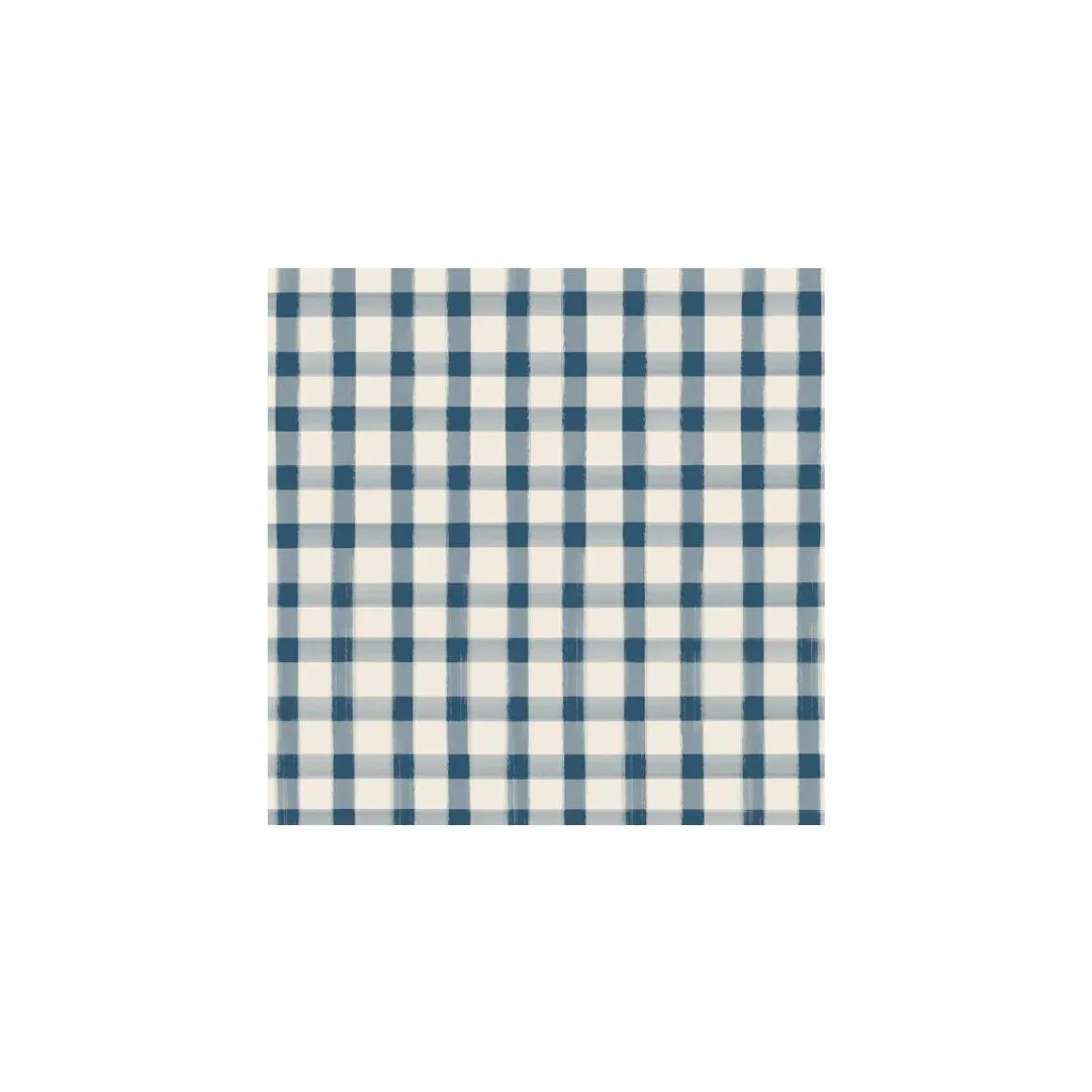 Navy Check Cocktail Napkins
