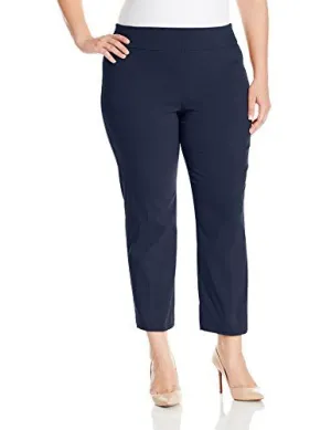 New Ruby Rd. Women's Plus-Size Pull-On Solar Millennium Pant, Navy, Sz 24W!