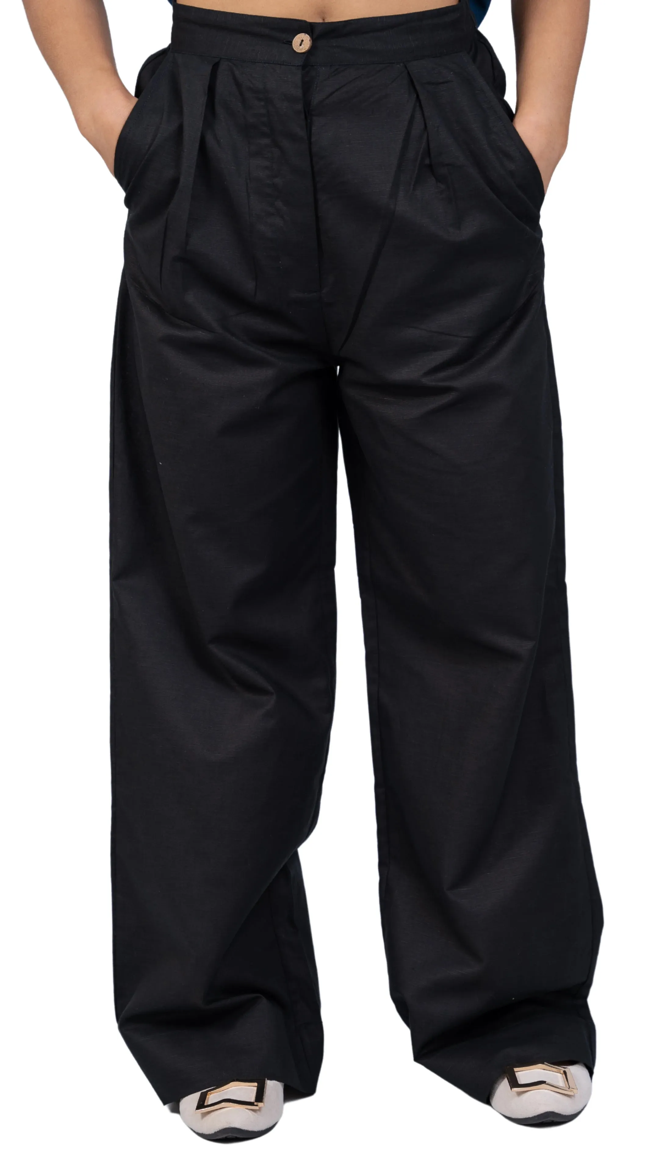 Noir Elegance Wide Leg Trousers | Sustainable Women’s Trousers | KAREE