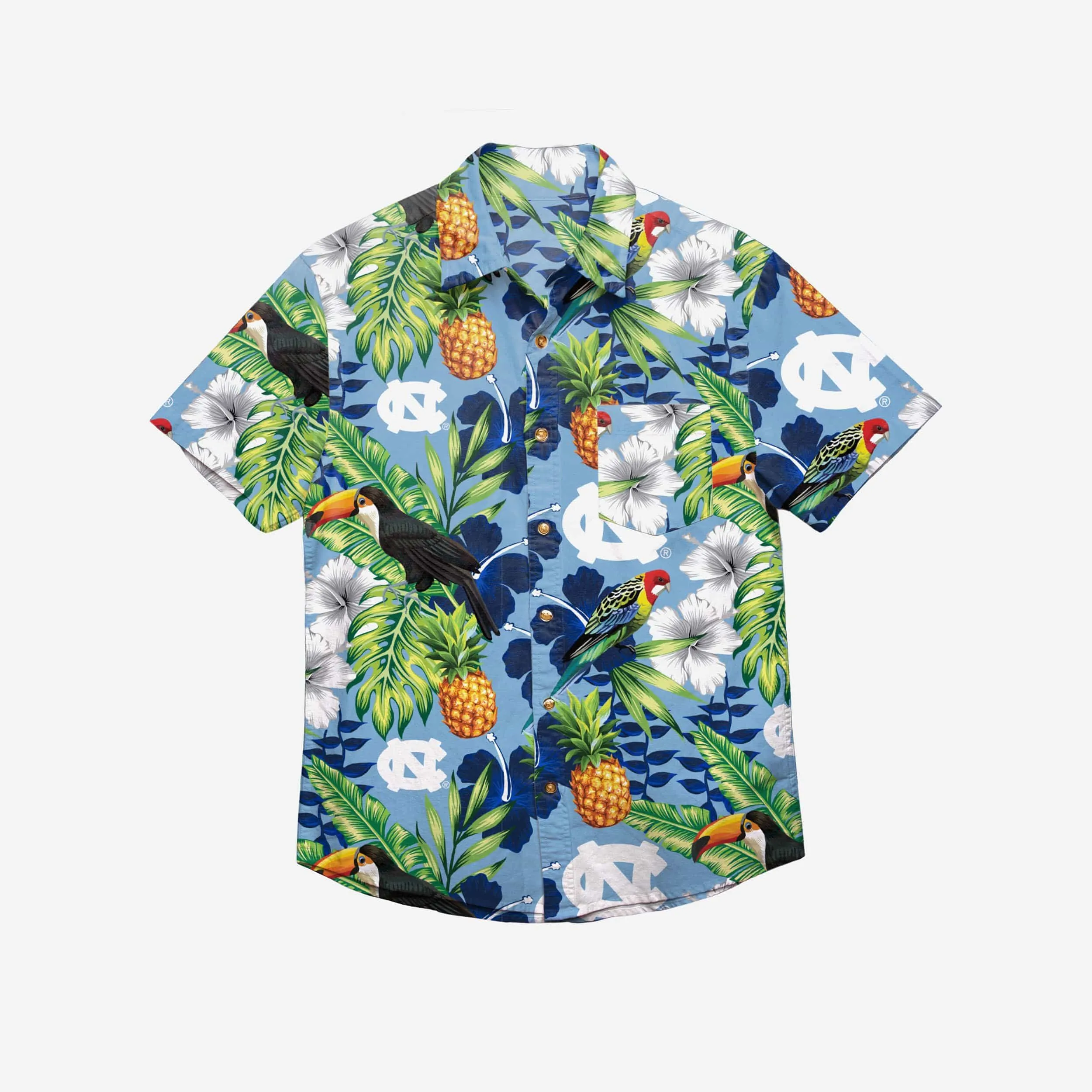 North Carolina Tar Heels Floral Button Up Shirt