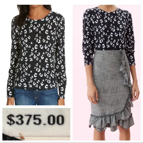 NWT! Rebecca Taylor CHEETAH PRINT PULLOVER