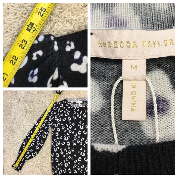 NWT! Rebecca Taylor CHEETAH PRINT PULLOVER