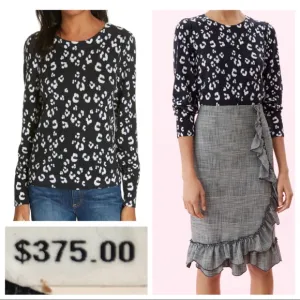 NWT! Rebecca Taylor CHEETAH PRINT PULLOVER