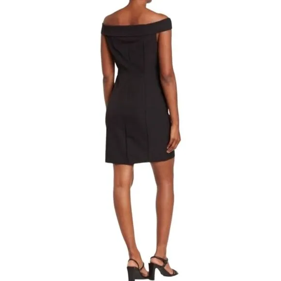 NWT Womens Sam Edelman Off the Shoulder LBD Little Black Mini Dress Size 10