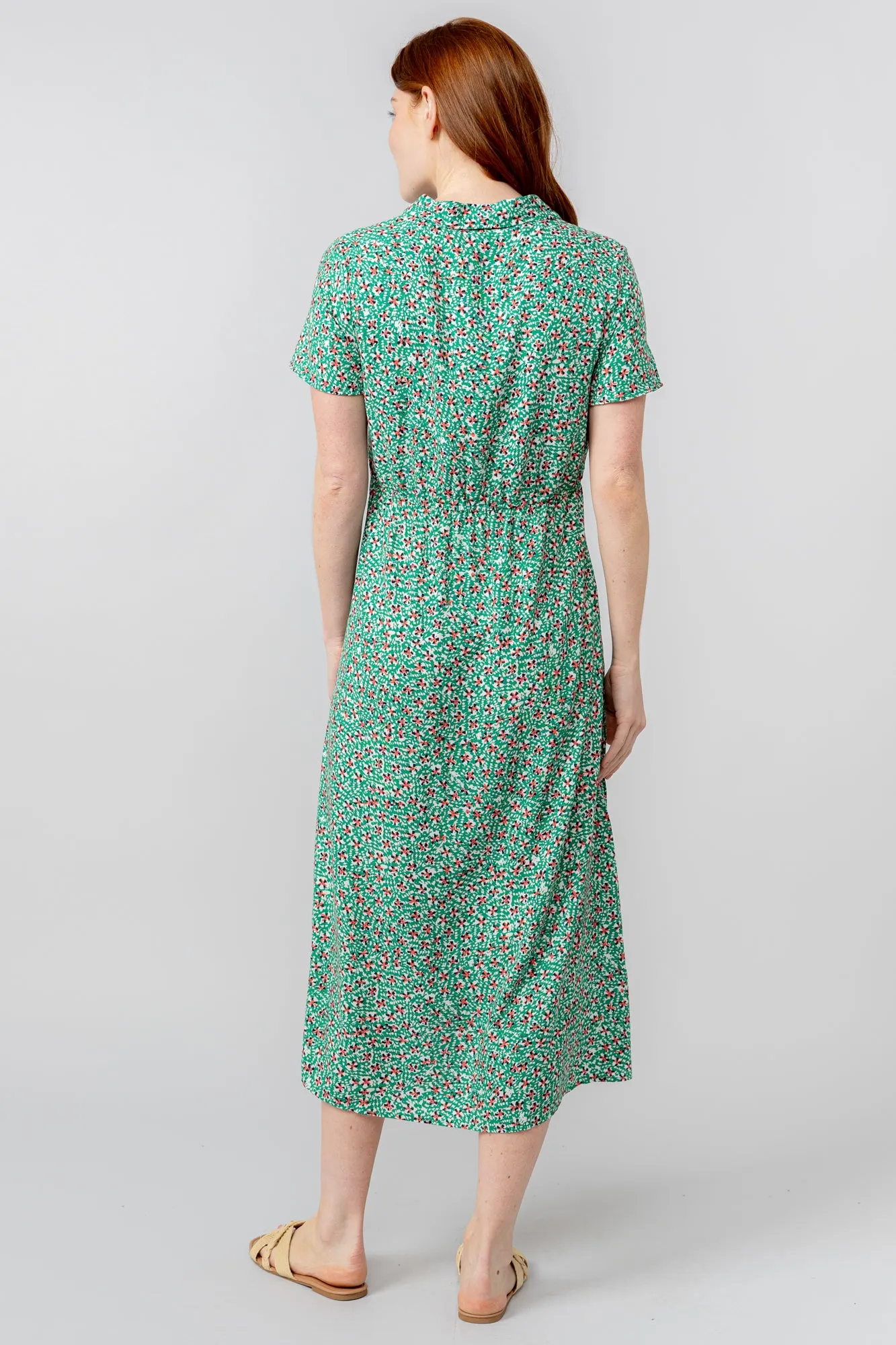 Orla Green Ditsy Print Midi Dress