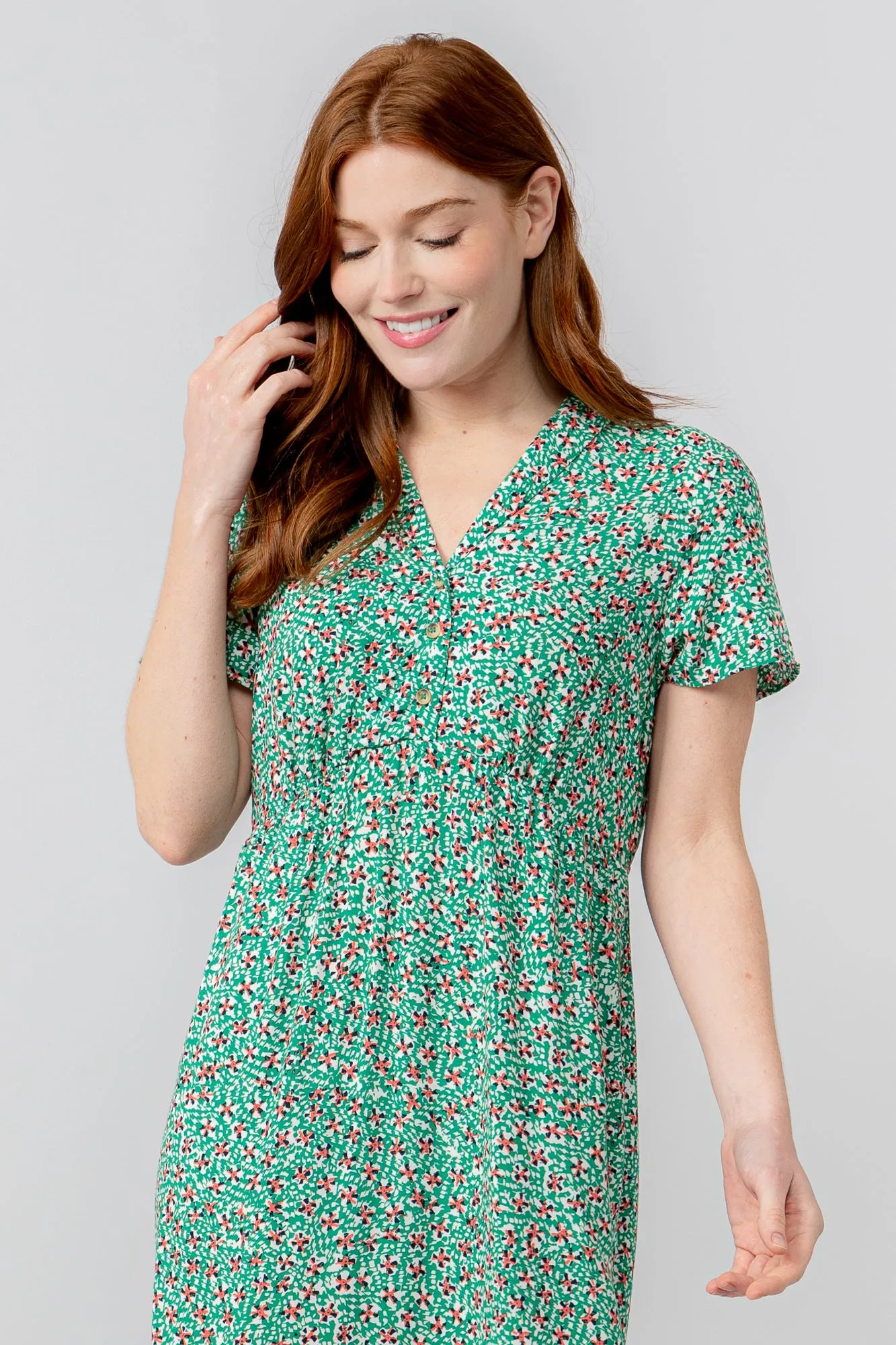 Orla Green Ditsy Print Midi Dress