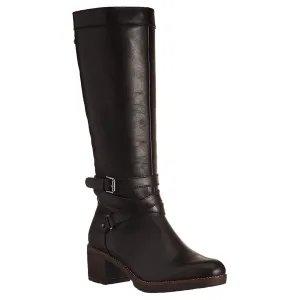 Pikolinos Llanes Calfskin Leather Women's Zip Up Stack Heeled Knee High Boots