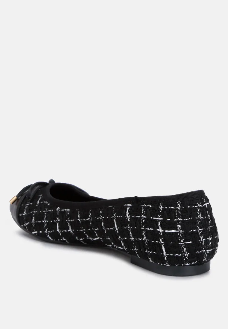 Plaid Tweed Ballet Flats By MODE