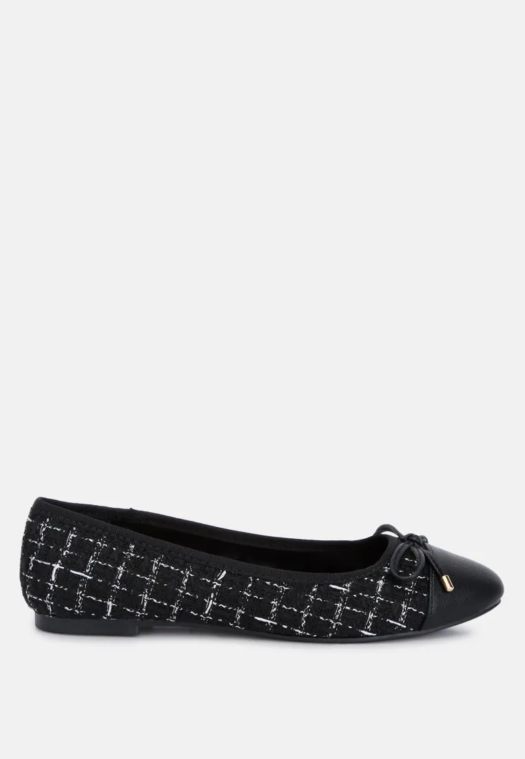 Plaid Tweed Ballet Flats By MODE