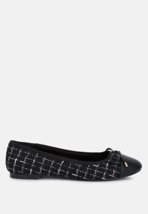 Plaid Tweed Ballet Flats By MODE