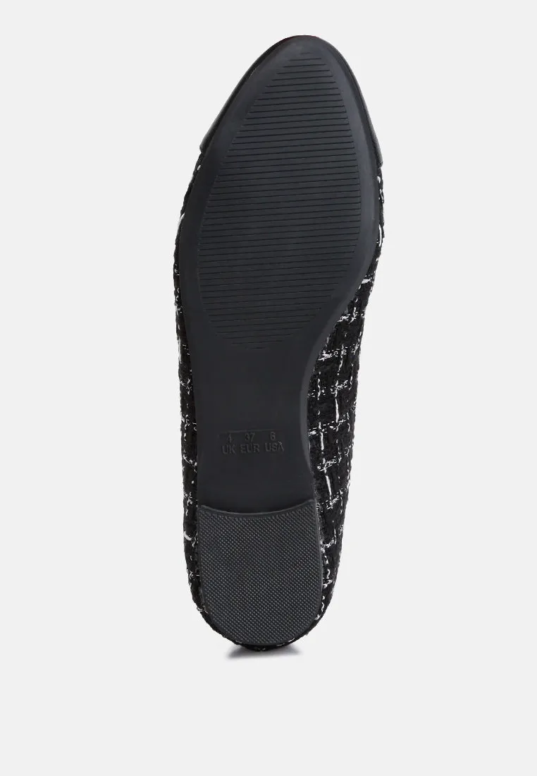 Plaid Tweed Ballet Flats By MODE