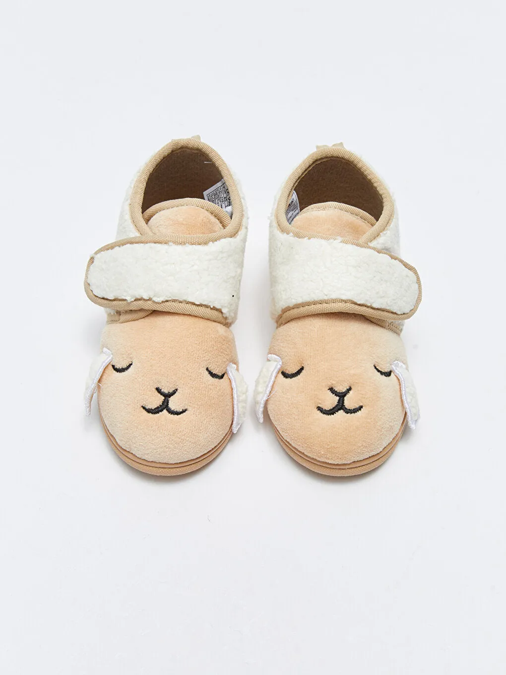Plush Velcro Baby Boy Panduf with 3D Applique Detail