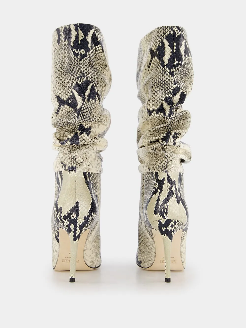 Python-Print Slouchy Leather Boots
