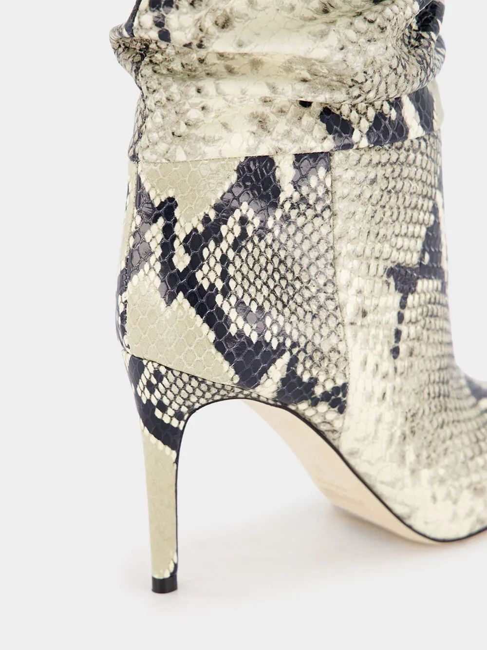Python-Print Slouchy Leather Boots
