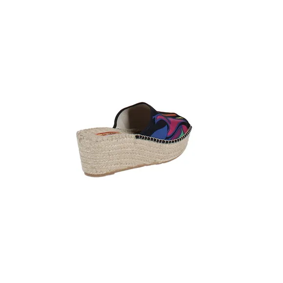 Respoke Women's SALMA Wedge Espadrilles Slide Sandals Black 37/7