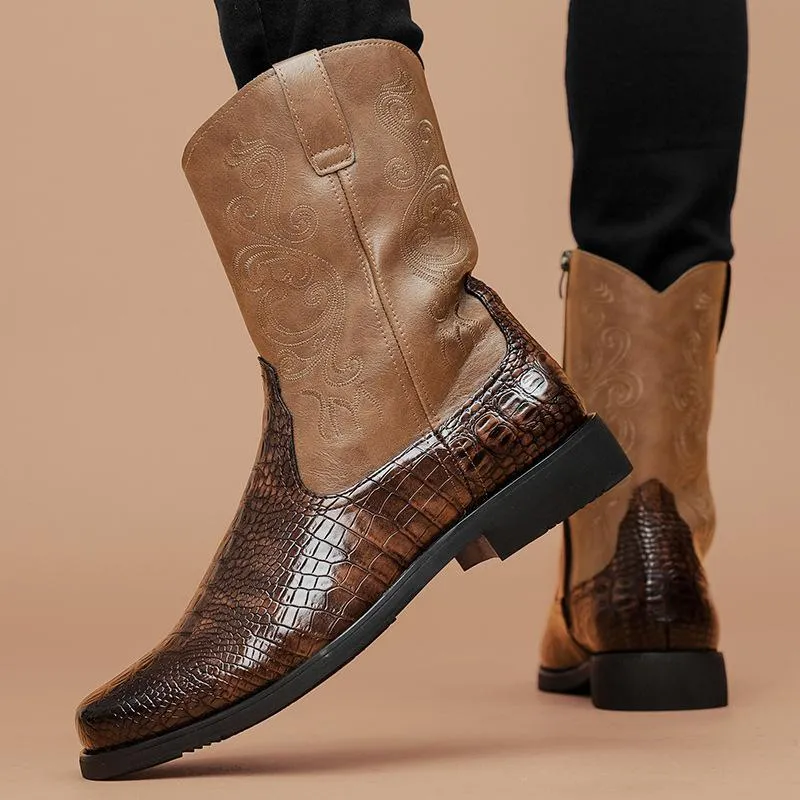 Retro Trendy Thick-soled Chelsea Leather Boots
