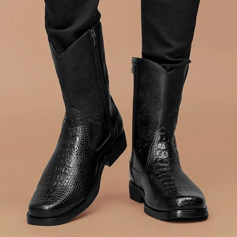 Retro Trendy Thick-soled Chelsea Leather Boots