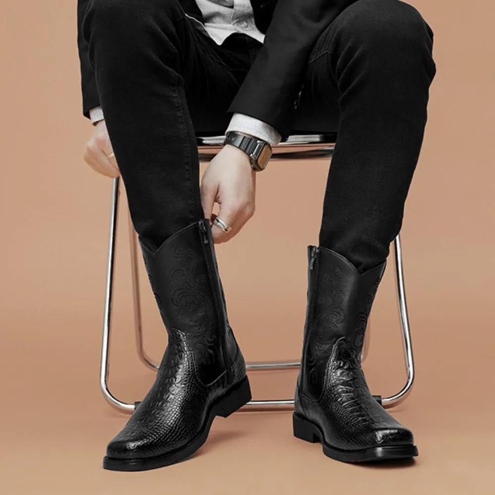 Retro Trendy Thick-soled Chelsea Leather Boots