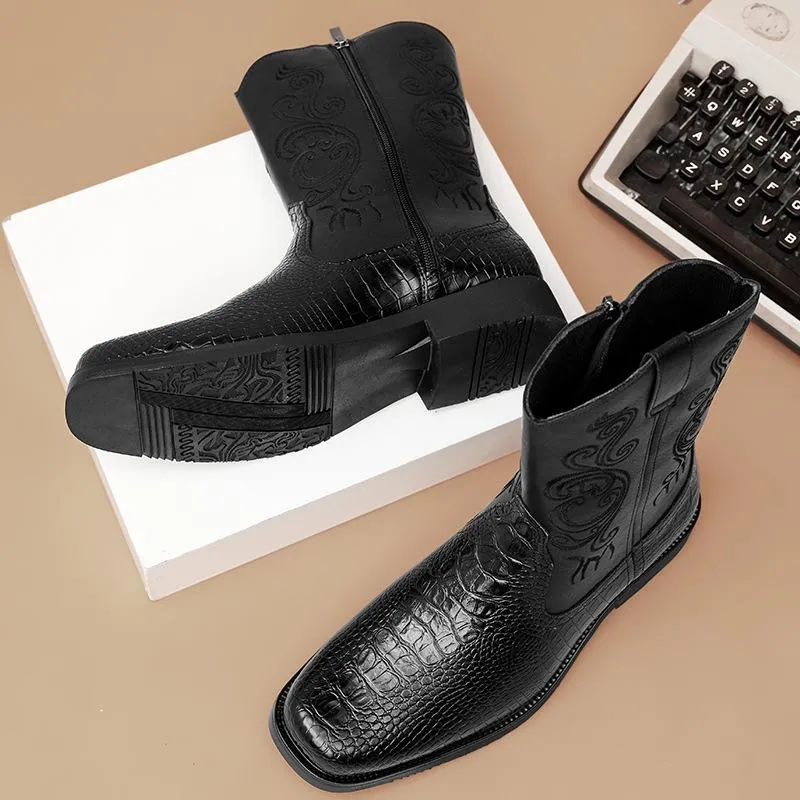 Retro Trendy Thick-soled Chelsea Leather Boots