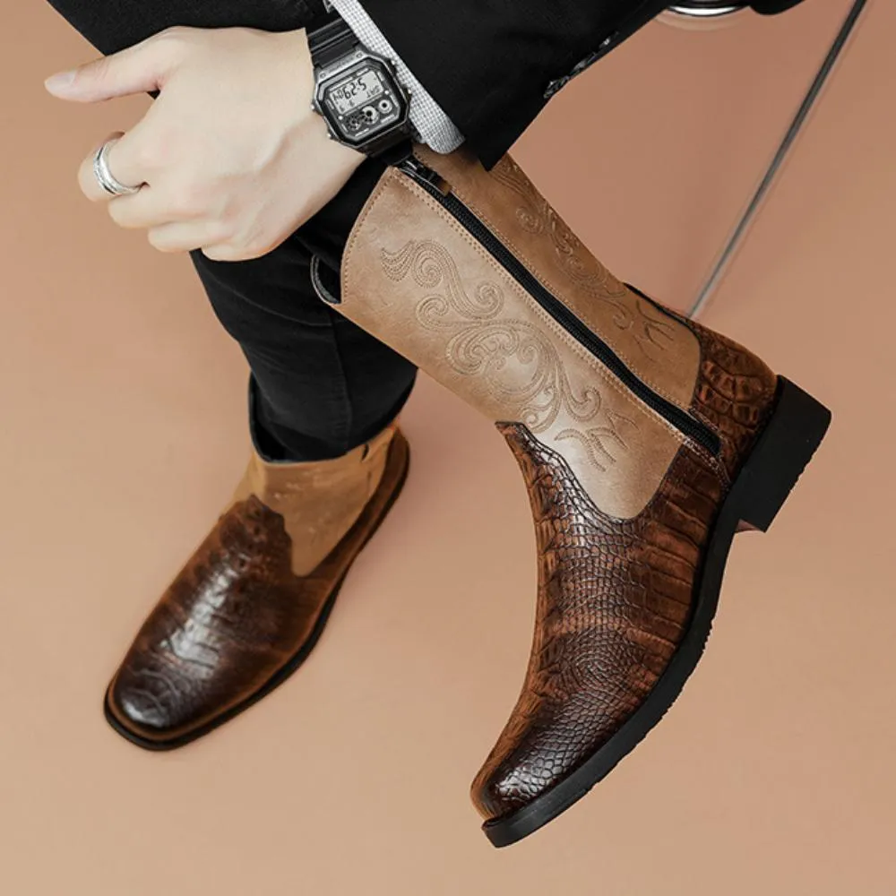 Retro Trendy Thick-soled Chelsea Leather Boots