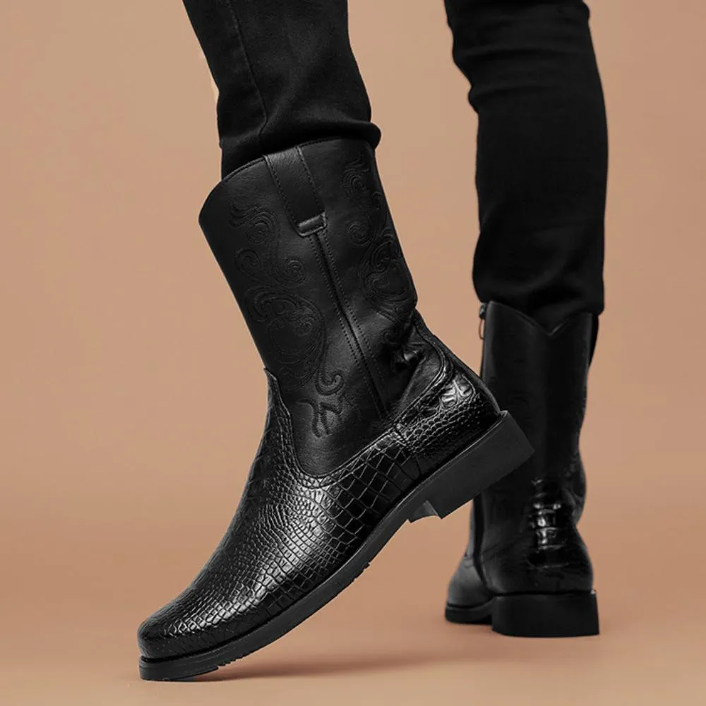 Retro Trendy Thick-soled Chelsea Leather Boots