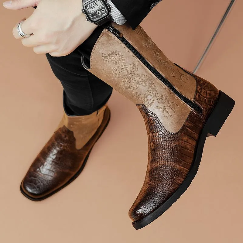 Retro Trendy Thick-soled Chelsea Leather Boots
