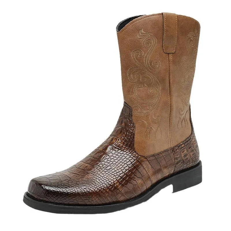 Retro Trendy Thick-soled Chelsea Leather Boots