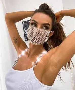 Rhinestone Face Mask