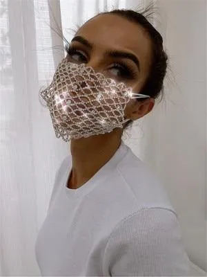 Rhinestone Face Mask