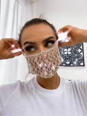 Rhinestone Face Mask