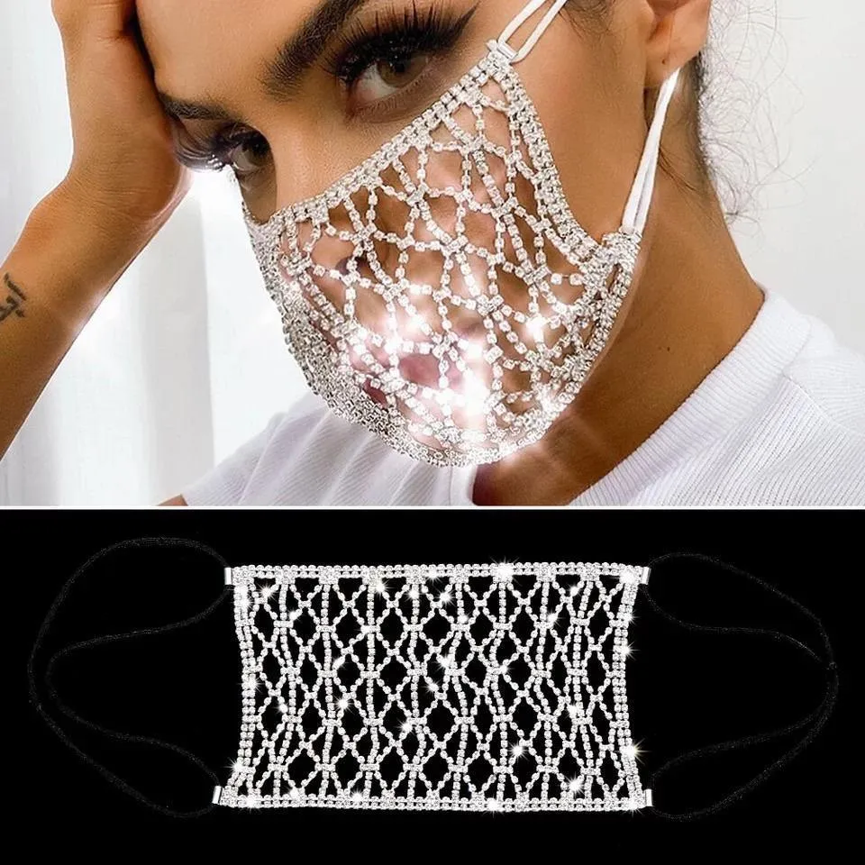 Rhinestone Face Mask