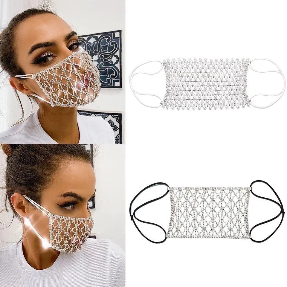 Rhinestone Face Mask
