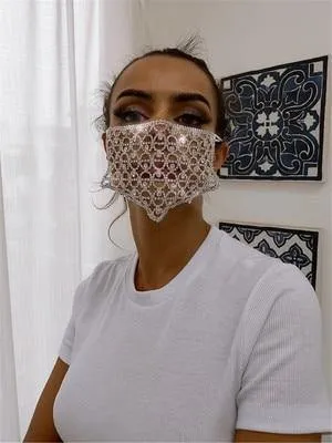 Rhinestone Face Mask