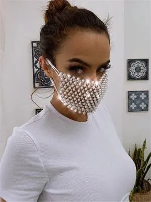 Rhinestone Face Mask