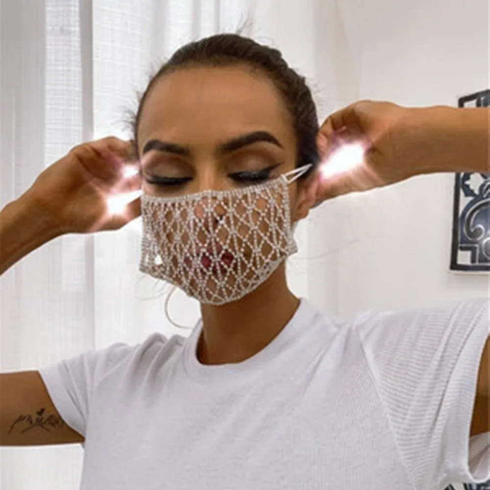 Rhinestone Face Mask