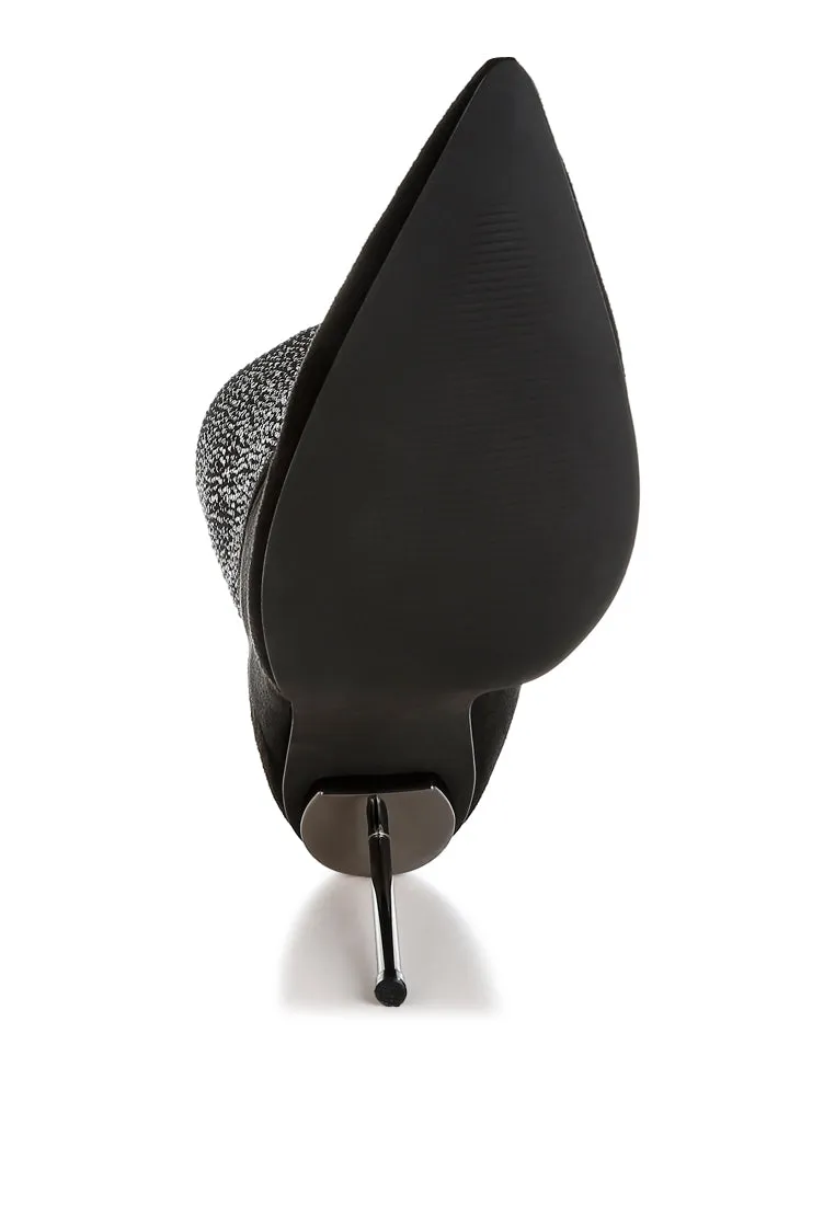 Rhinestones Embellished Foldover Boots By RUW