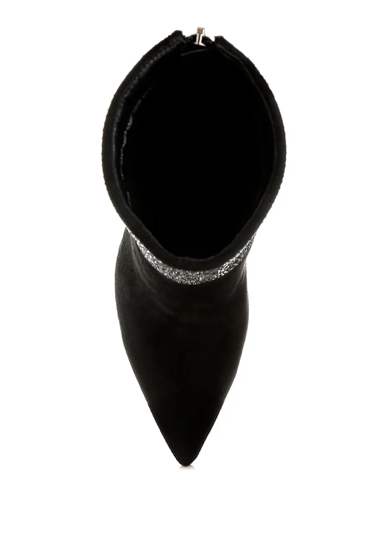 Rhinestones Embellished Foldover Boots By RUW