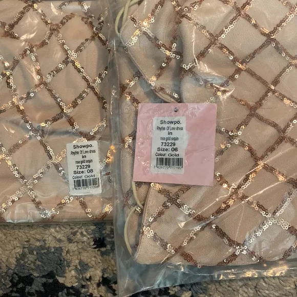 RHYTHM OF LOVE DRESS IN ROSE GOLD SEQUIN