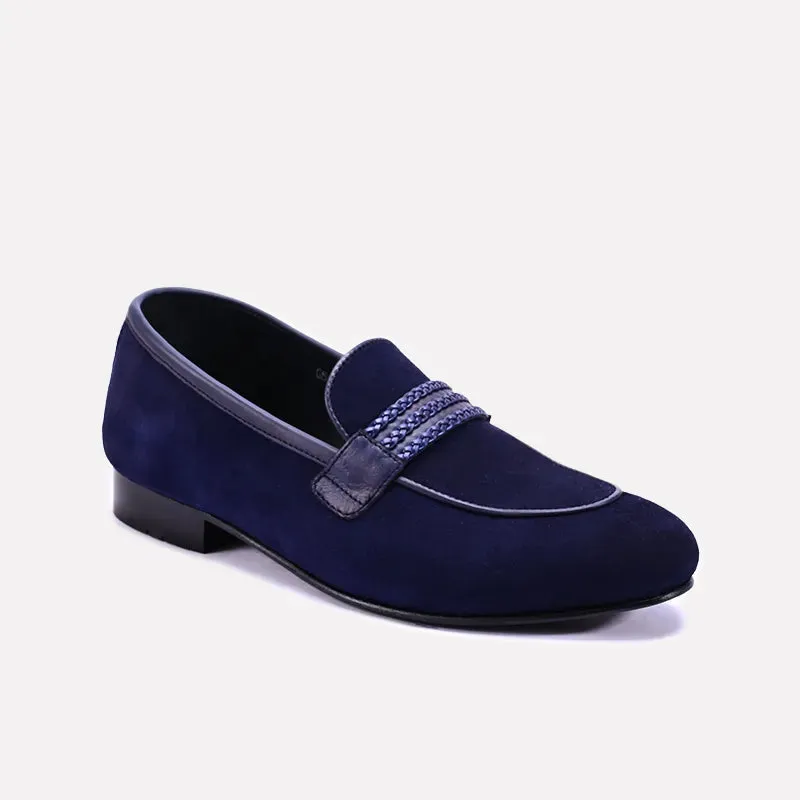 Rogue Blue Formal Velvet Loafers 0111289