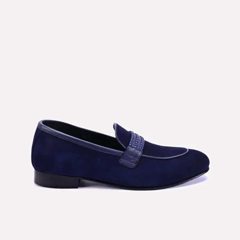 Rogue Blue Formal Velvet Loafers 0111289