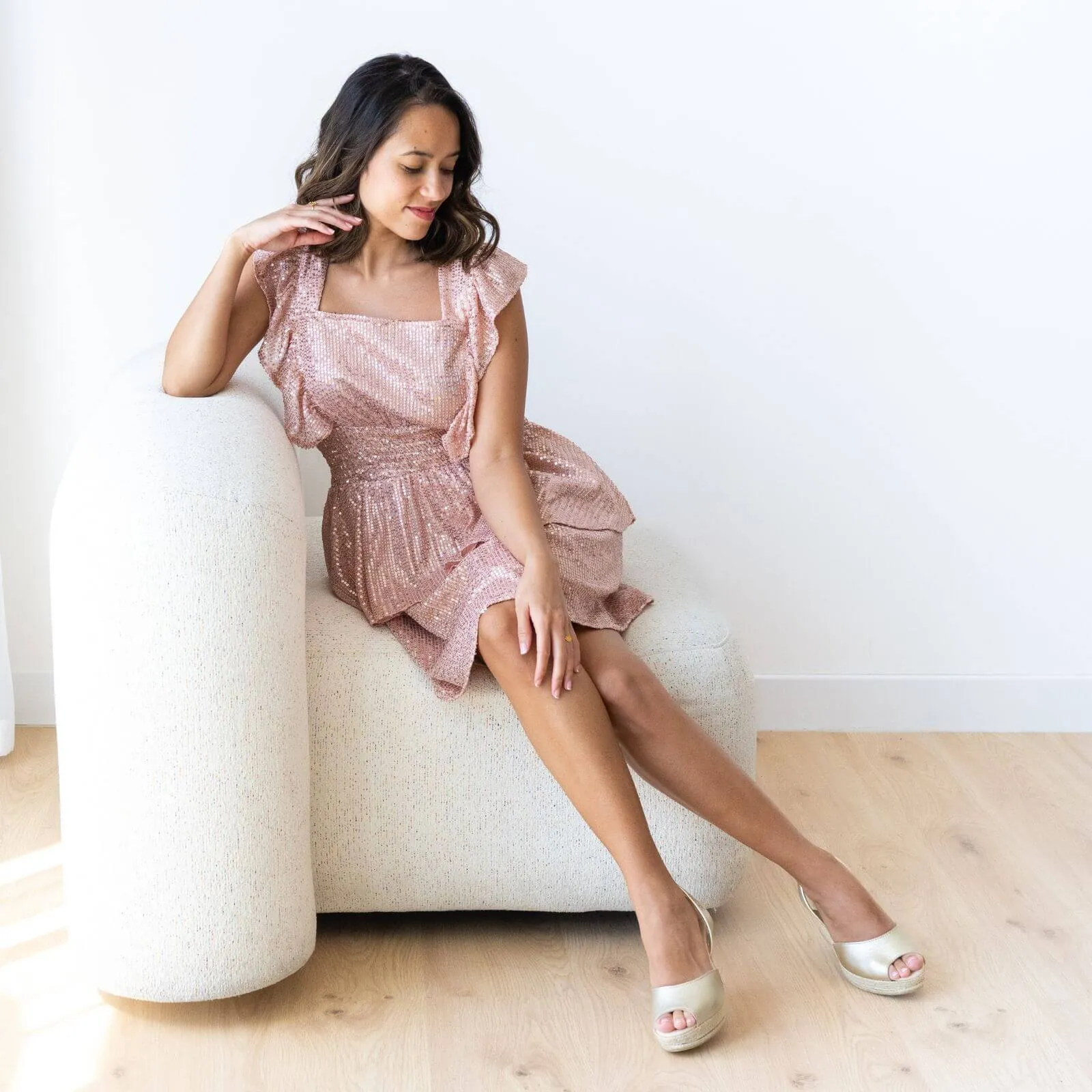 Roxy Espadrille Wedge in Champagne