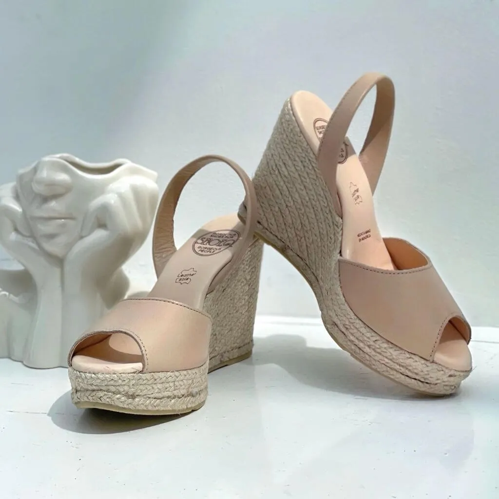 Roxy Espadrille Wedge in Latte