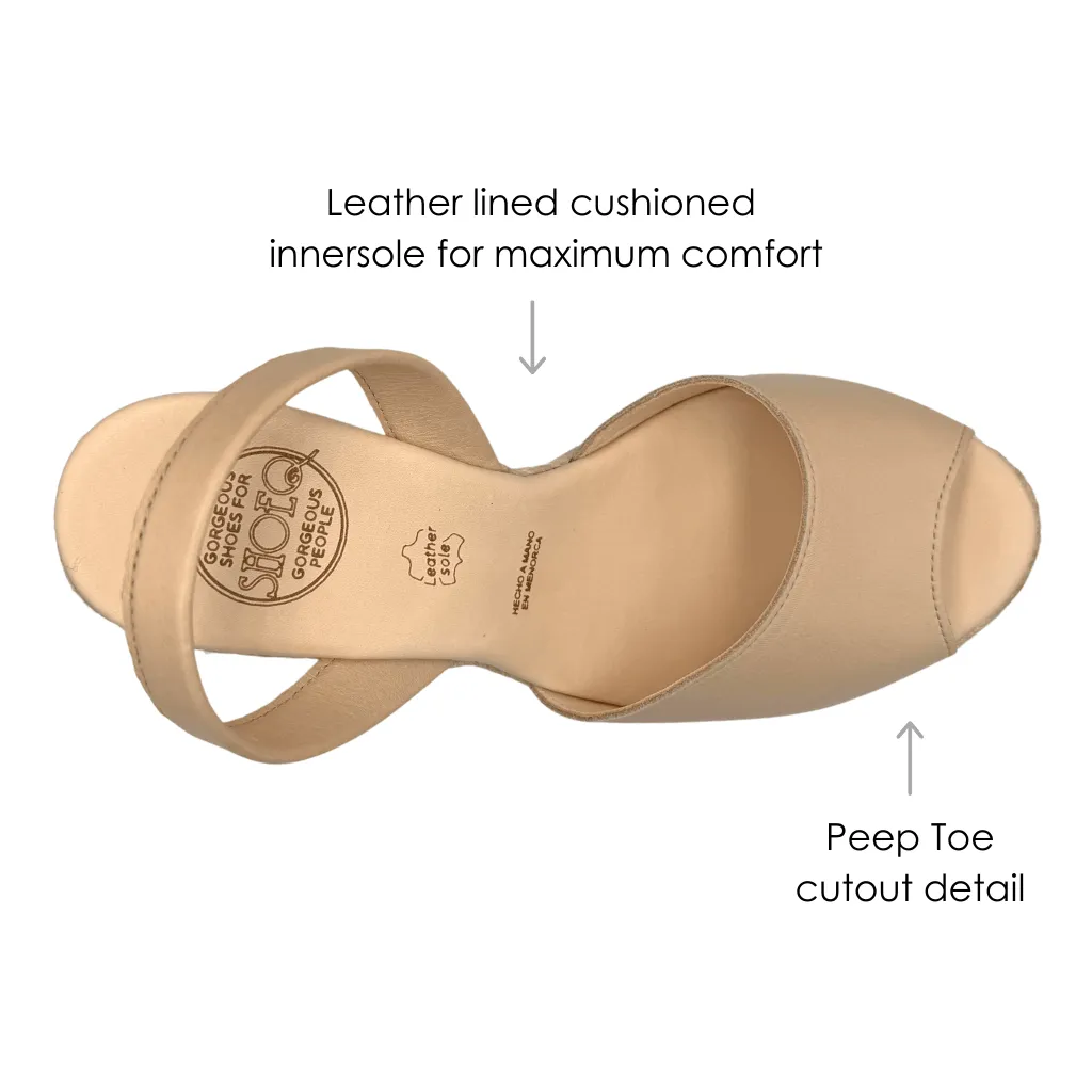 Roxy Espadrille Wedge in Latte