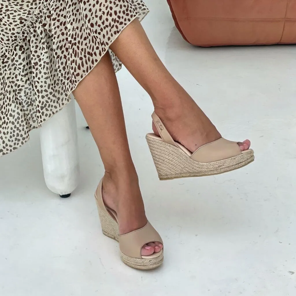 Roxy Espadrille Wedge in Latte