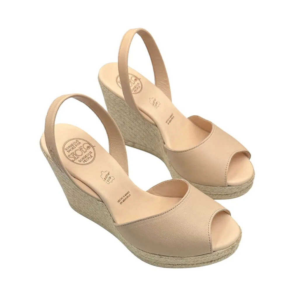 Roxy Espadrille Wedge in Latte